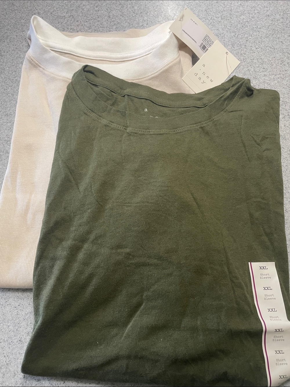 a new day Short Sleeve Tees in Olive Green and White